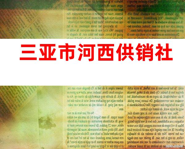 三亚市河西供销社