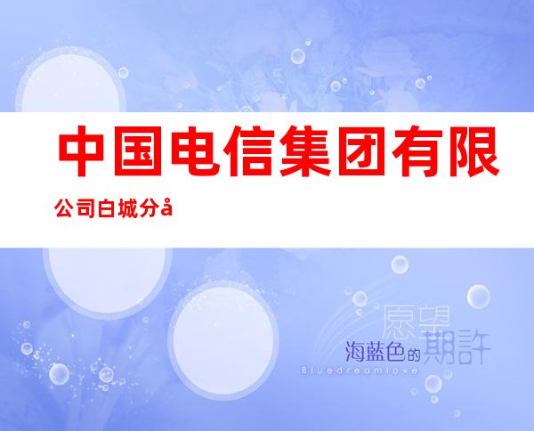 中国电信集团有限公司白城分公司