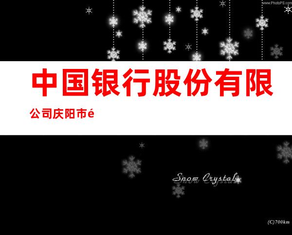 中国银行股份有限公司庆阳市长庆大道支行