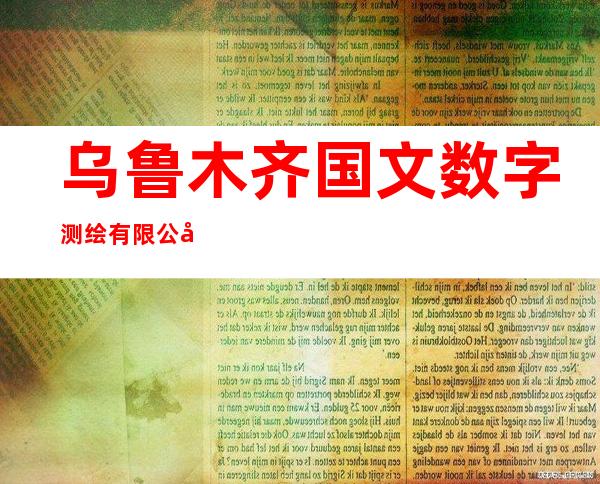 乌鲁木齐国文数字测绘有限公司