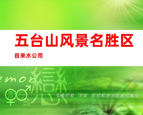 五台山风景名胜区自来水公司