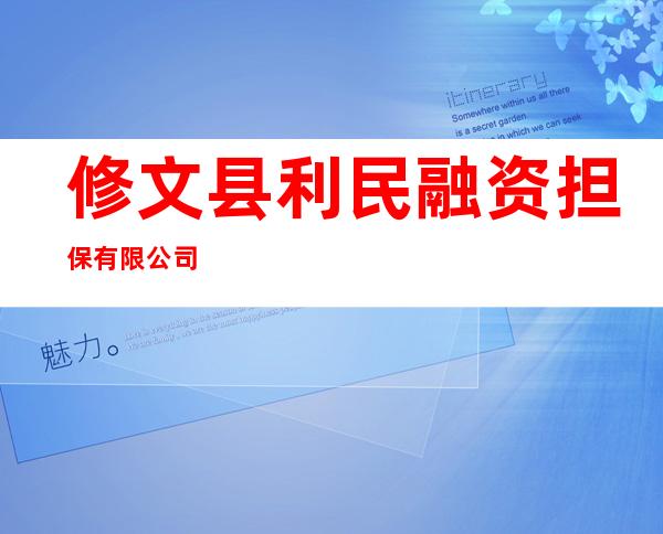 修文县利民融资担保有限公司