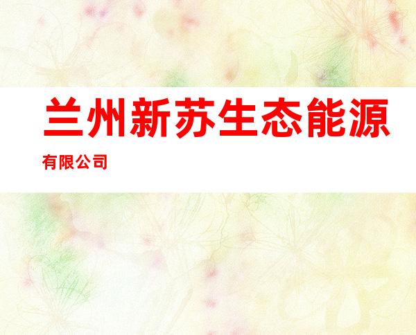 兰州新苏生态能源有限公司