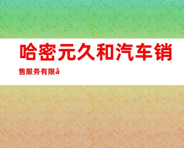 哈密元久和汽车销售服务有限公司
