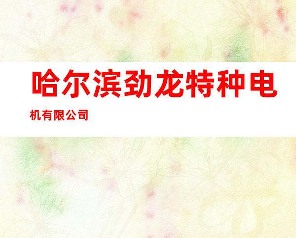 哈尔滨劲龙特种电机有限公司