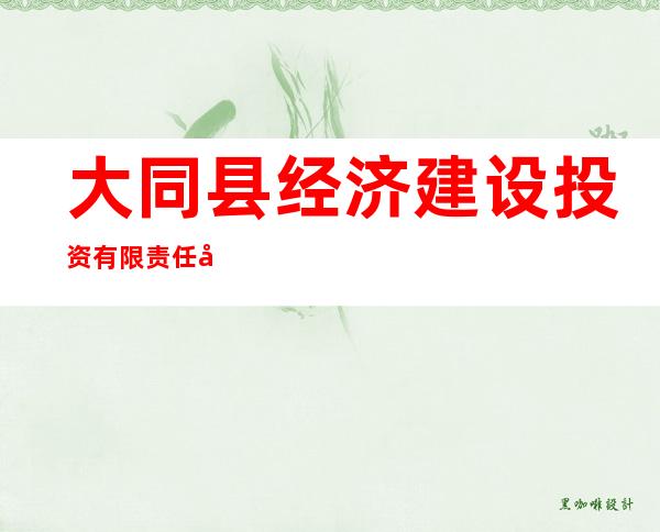 大同县经济建设投资有限责任公司