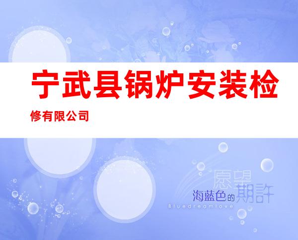 宁武县锅炉安装检修有限公司