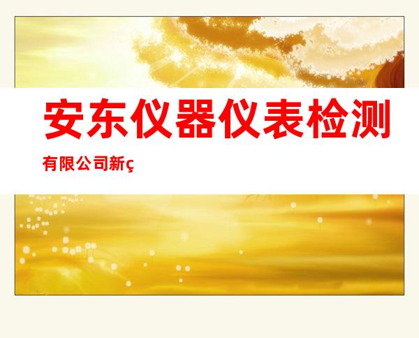 安东仪器仪表检测有限公司新疆分公司