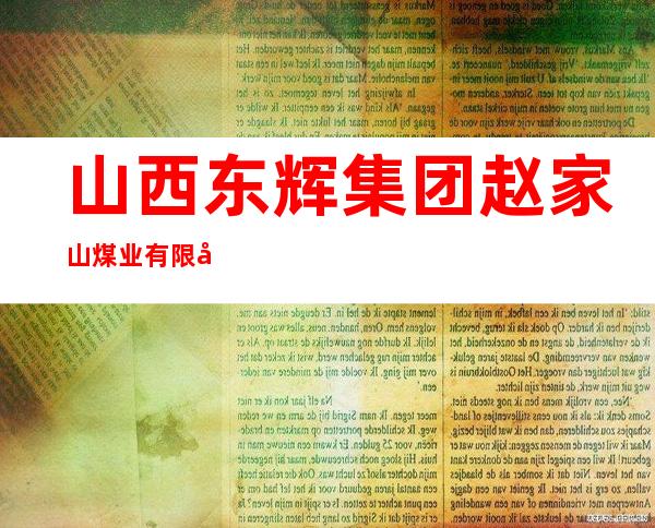 山西东辉集团赵家山煤业有限公司