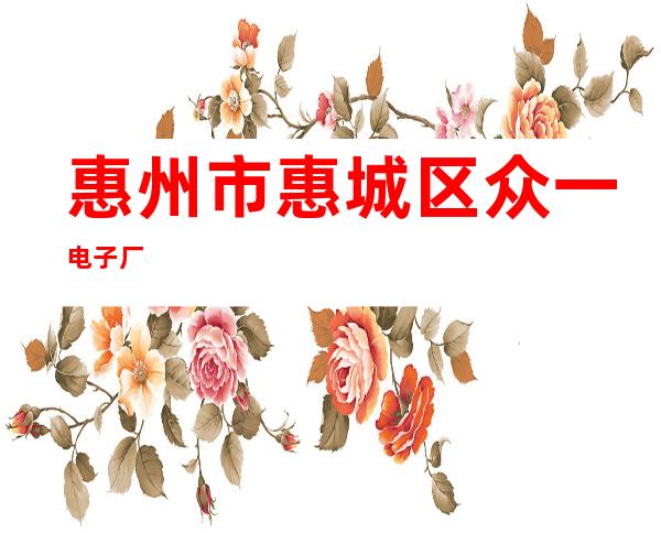 惠州市惠城区众一电子厂