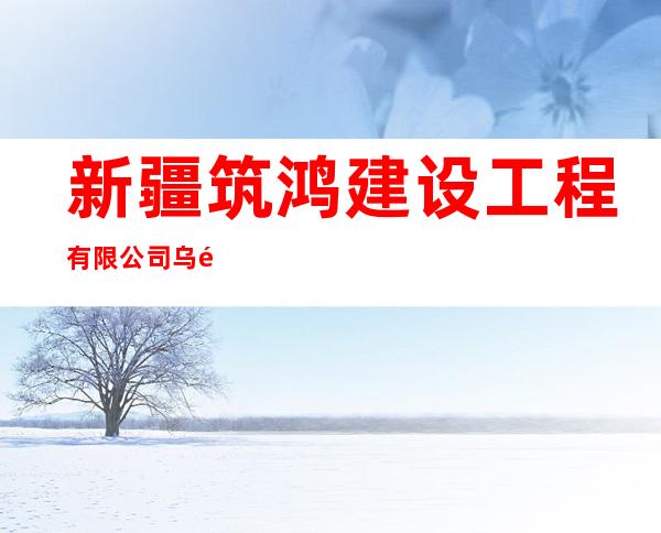 新疆筑鸿建设工程有限公司乌鲁木齐分公司