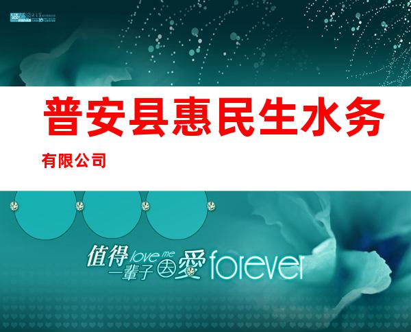 普安县惠民生水务有限公司