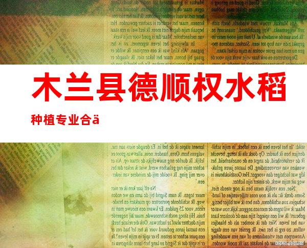 木兰县德顺权水稻种植专业合作社