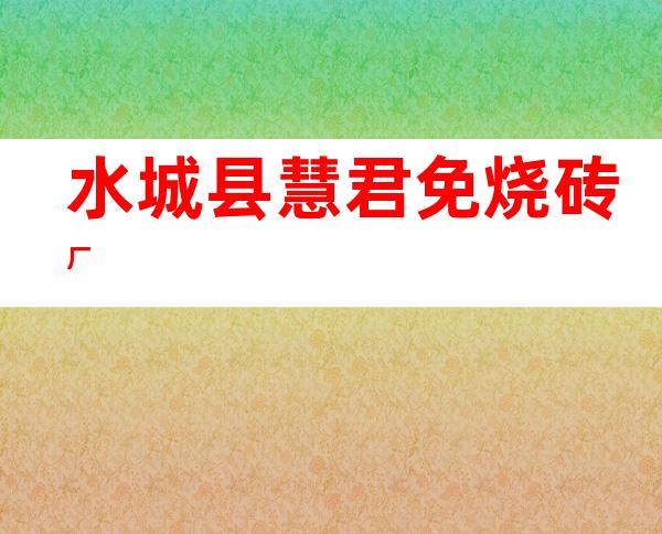 水城县慧君免烧砖厂