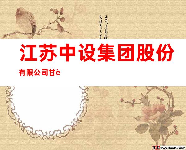 江苏中设集团股份有限公司甘肃分公司