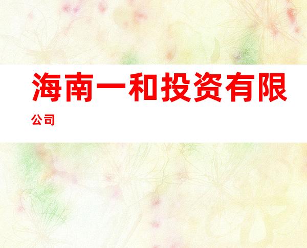 海南一和投资有限公司