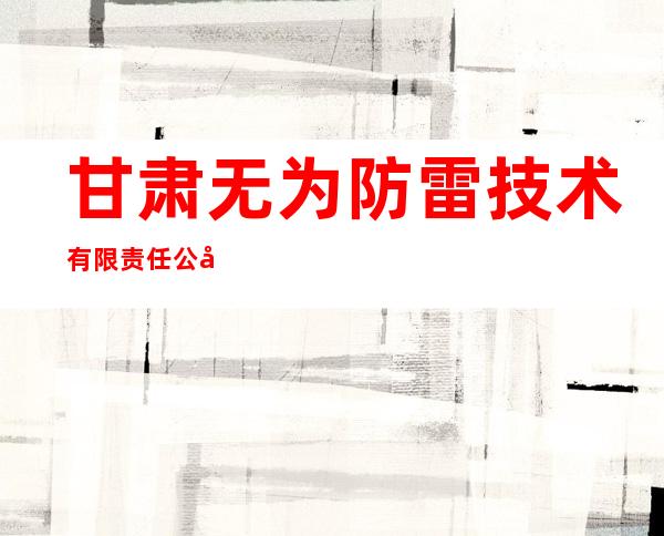 甘肃无为防雷技术有限责任公司