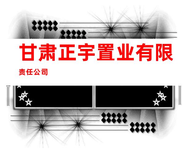 甘肃正宇置业有限责任公司