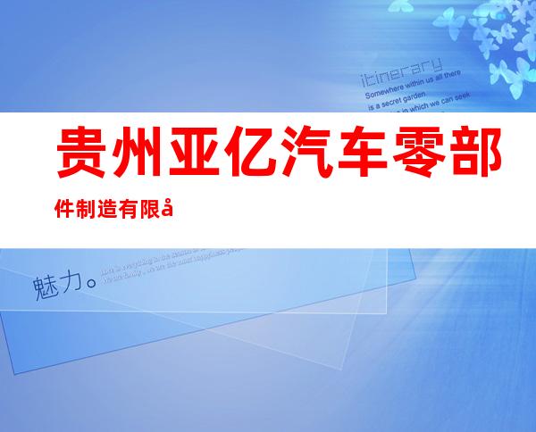 贵州亚亿汽车零部件制造有限公司