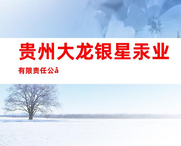 贵州大龙银星汞业有限责任公司