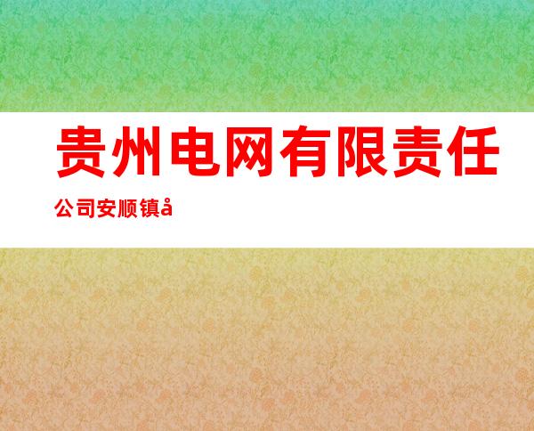 贵州电网有限责任公司安顺镇宁供电局