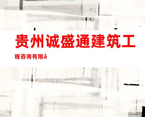 贵州诚盛通建筑工程咨询有限公司