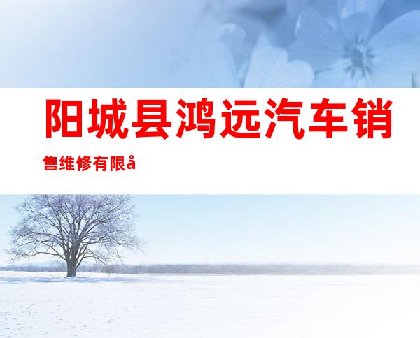 阳城县鸿远汽车销售维修有限公司