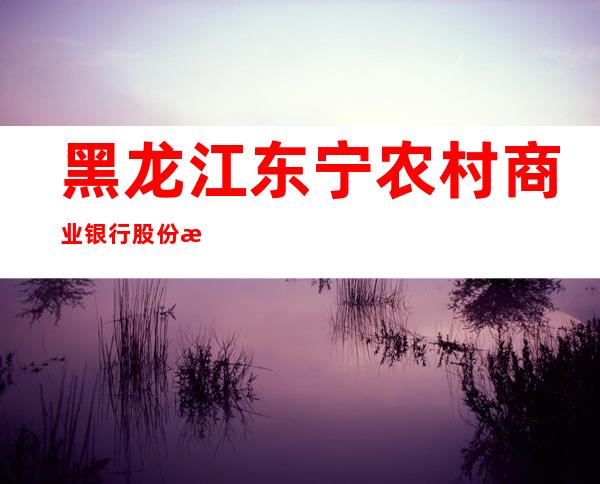 黑龙江东宁农村商业银行股份有限公司绥阳支行