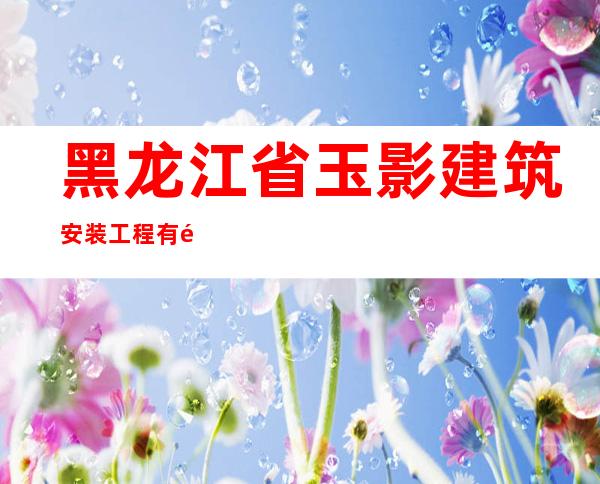 黑龙江省玉影建筑安装工程有限公司