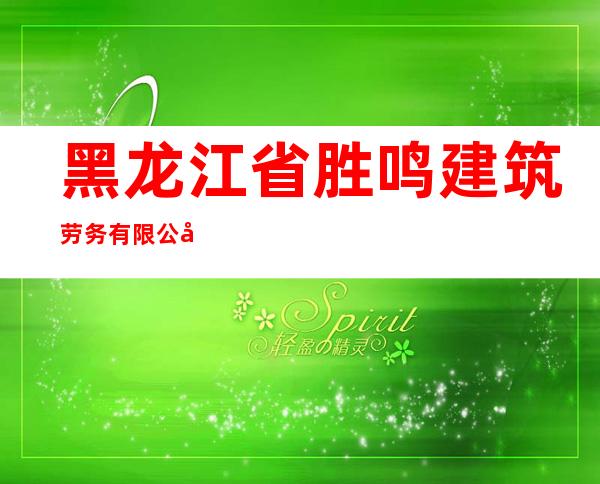 黑龙江省胜鸣建筑劳务有限公司